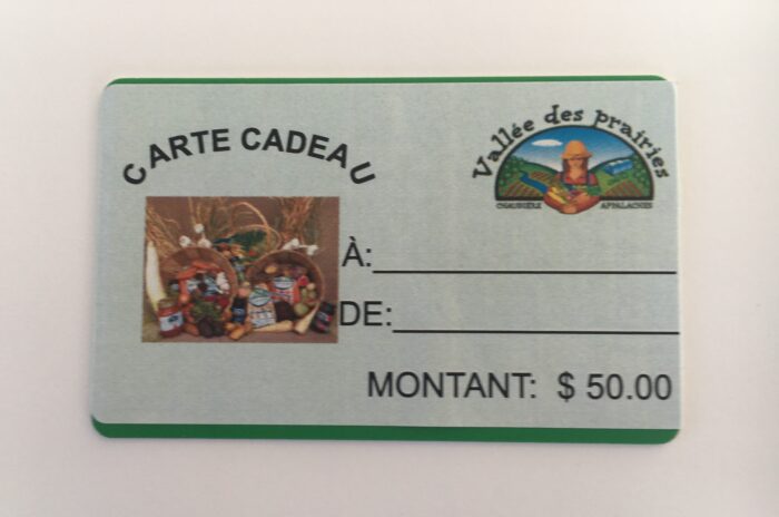 Carte cadeau de 50$